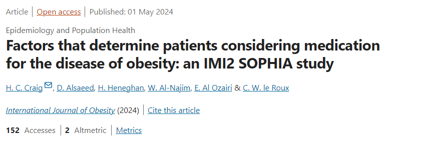 Factors that determine patients considering medication for the disease of obesity publication image