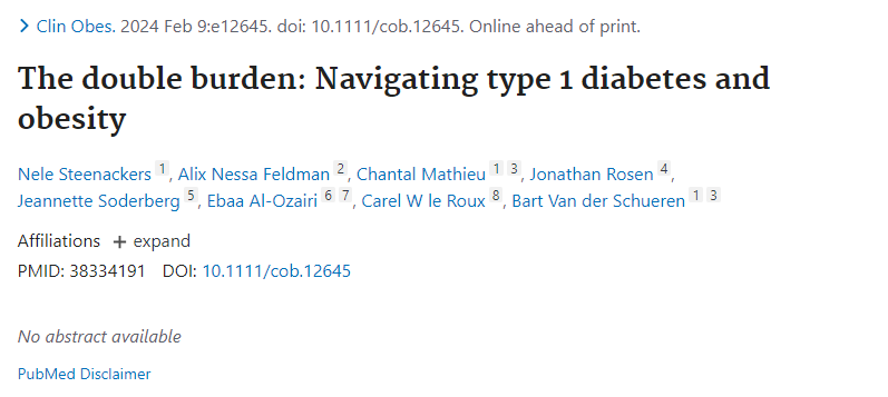 The double burden: Navigating type 1 diabetes and obesity publication image